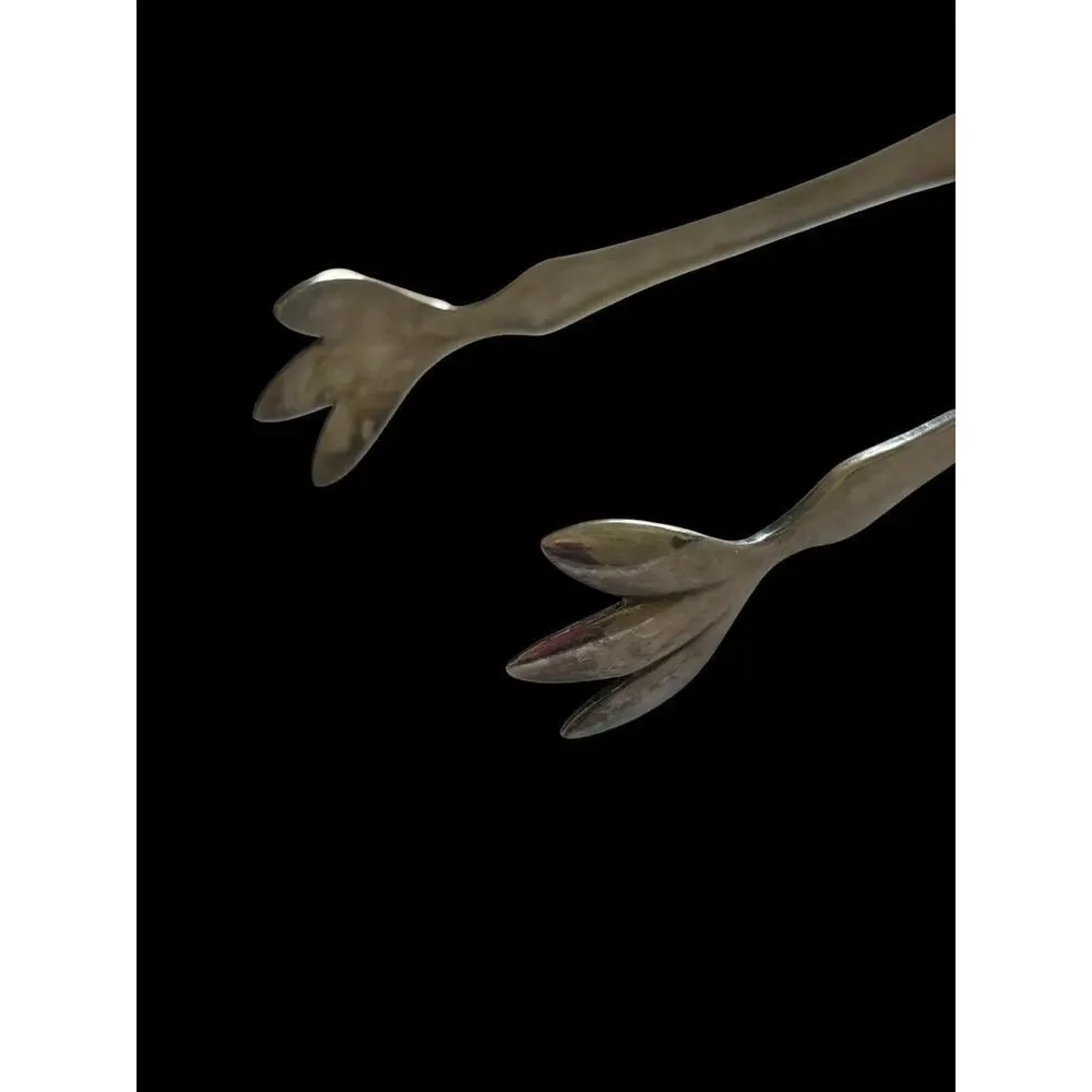 B &P EPNS Silverplate Bird Claw Ice Serving Tongs Sugar Cube 16459 Antique